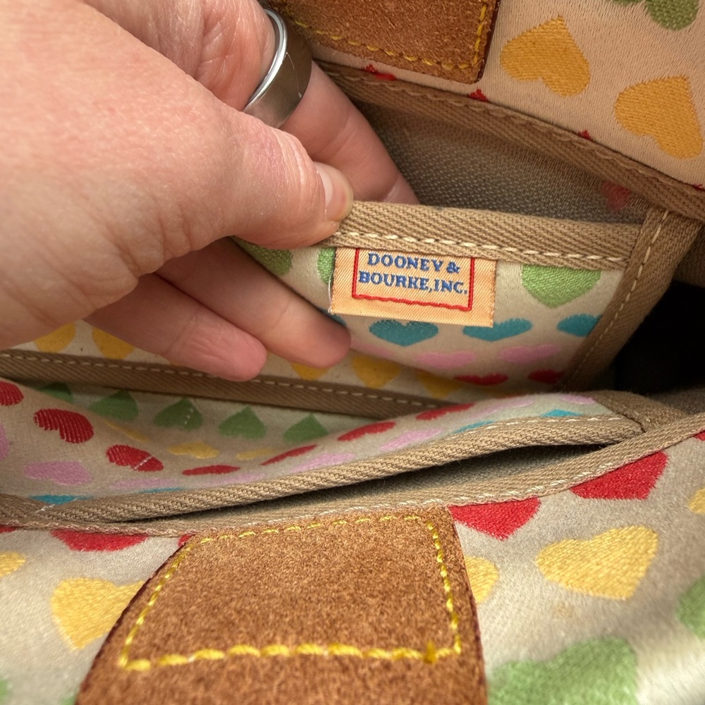 VINTAGE Dooney & Bourke Hearts Canvas Satchel EARLY 2000s Y2K authentic - Picture 6 of 12